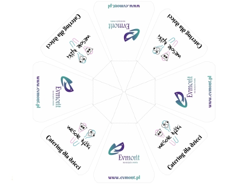 Wizualizacja parasola z nadrukiem o srednicy 4.5m