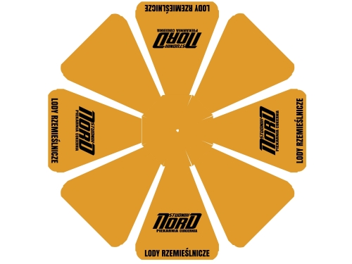 Wizualizacja parasola z nadrukiem LODY