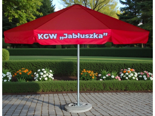 Parasol ogrodowy z identyfikacją wizualną Koła Gospodyń wiejskich